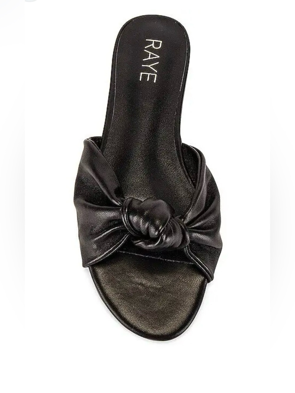 RAYE Black Knot Front Slide Sandal leather size 8,5